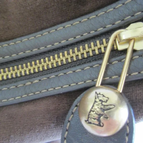 Juicy Couture Crown Brown Velvet Shoulder Hobo Bag - Picture 7 of 12